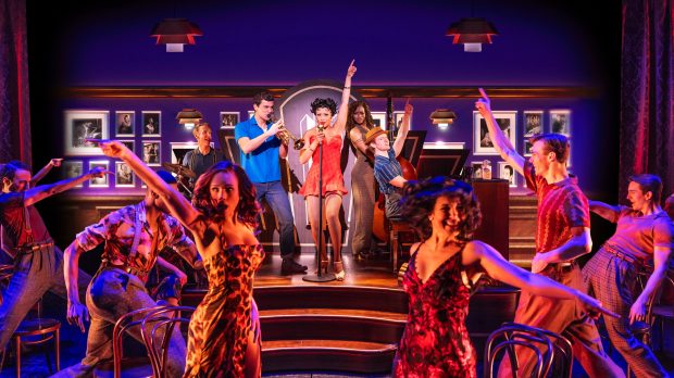 Jasmine Amy Rogers (center) and cast of "Boop! The Musical" on Broadway at the Broadhurst Theatre in New York. (Matthew Murphy and Evan Zimmerman)