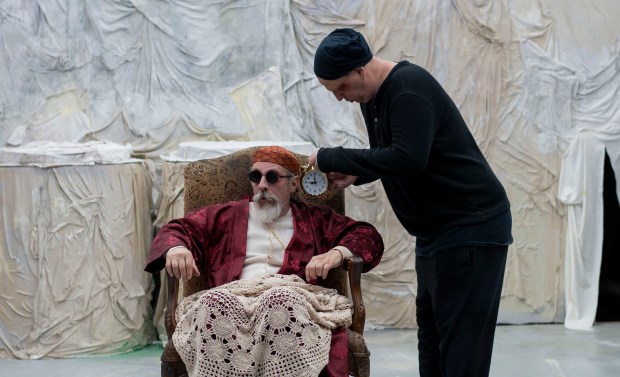 Kirk Anderson and York Griffith in "Endgame" at Facility Theatre. (PC Brandii Champagne)