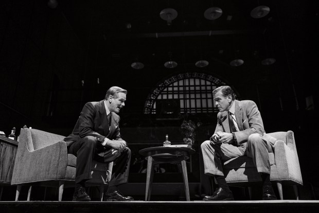 Paul Gross and George Clooney in "Good Night, and Good Luck" on Broadway at the Winter Garden Theatre in New York. (Emilio Madrid)