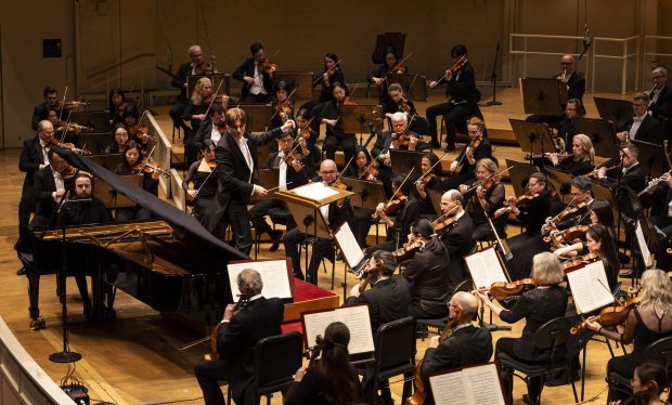 Conductor Klaus Mäkelä and pianist Daniil Trifonov perform with the Chicago Symphony Orchestra at Symphony Center, on May 1, 2025. (Vincent D. Johnson/for the Chicago Tribune)