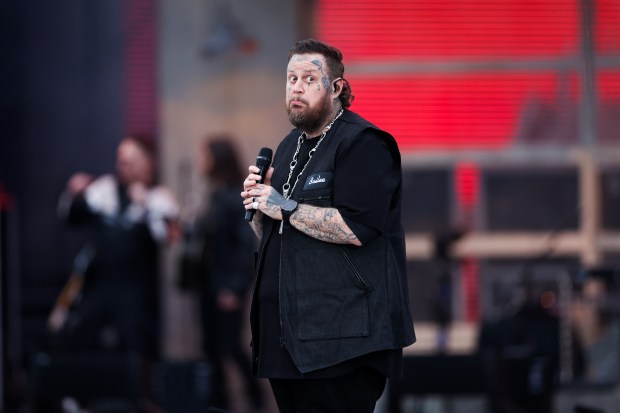Jelly Roll performs at Wrigley Field while opening for Post Malone, May 22, 2025, in Chicago. (Armando L. Sanchez/Chicago Tribune)