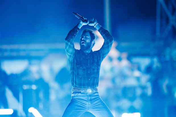 Post Malone performs at Wrigley Field, May 22, 2025, in Chicago.(Armando L. Sanchez/Chicago Tribune)