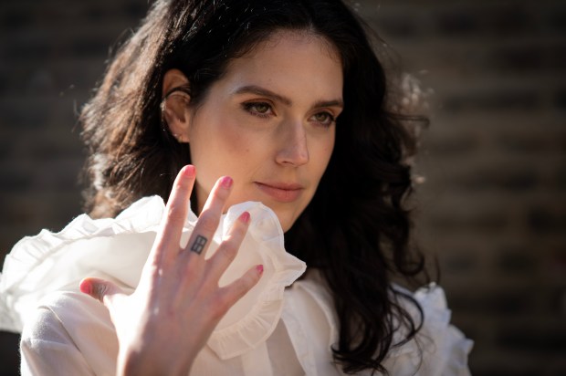 Actor and first-time feature filmmaker Eva Victor, photographed at the Music Box Theatre, May 5, 2025. (E. Jason Wambsgans/Chicago Tribune)