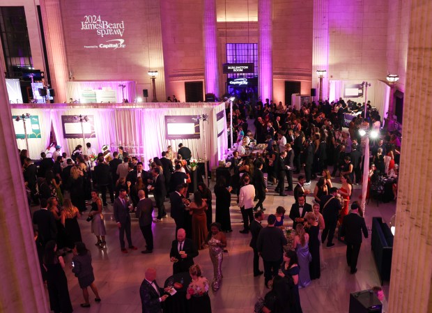 People attend the James Beard Foundation Awards afterparty at Union Station on June 10, 2024. (Eileen T. Meslar/Chicago Tribune)