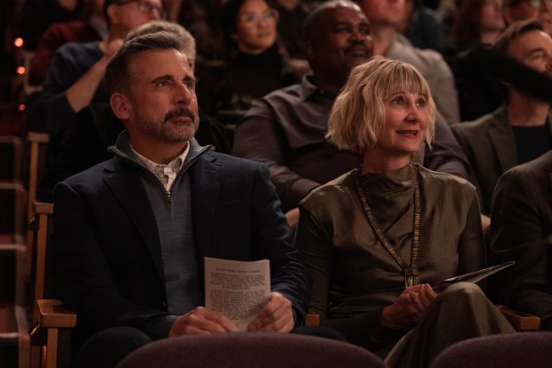 From left: Steve Carell as Nick and Kerri Kenney-Silver as Anne in "The Four Seasons." (Jon Pack/Netflix)