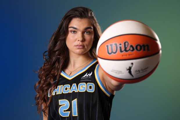 Sky forward Maddy Westbeld at media day Monday, May 12, 2025. (Eileen T. Meslar/Chicago Tribune)