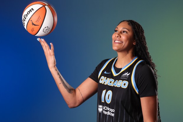 Sky center Kamilla Cardoso at media day Monday, May 12, 2025. (Eileen T. Meslar/Chicago Tribune)