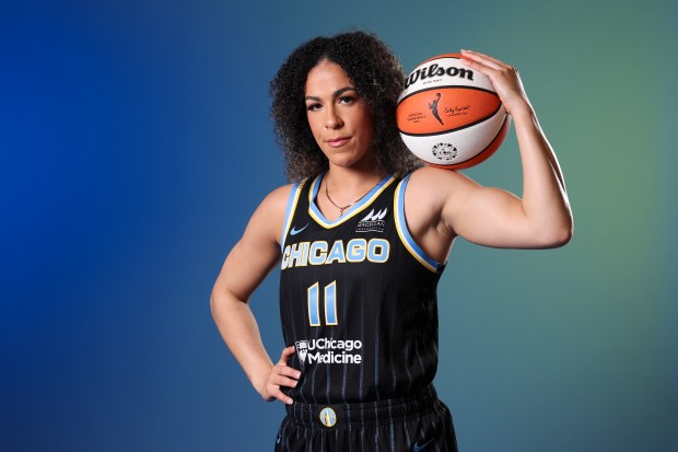 Sky guard Kia Nurse at media day Monday, May 12, 2025. (Eileen T. Meslar/Chicago Tribune)
