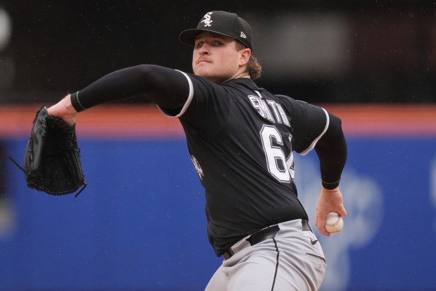 White Sox starter Shane Smith delivers during the second inning against the Mets on May 28, 2025, in New York. (Frank Franklin II/AP)