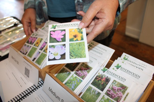 The Riverwoods Preservation Council offered custom seedling packets to help residents grow native species from seeds in their backyards during the Mother Earth Market at Brushwood Center at Ryerson Woods, May 10 and 11. (Gina Grillo/ for the Pioneer Press)