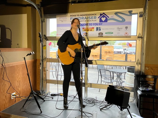 Musician Connie Cipher was among the performers at the recent BEDS Plus fundraiser at Imperial Oak Brewing in Brookfield. (Hank Beckman/Pioneer Press)