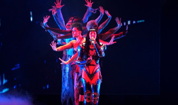 Katy Perry performs in concert at Arena CDMX in Mexico City, Wednesday, April 23, 2025. (AP Photo/Fernando Llano)