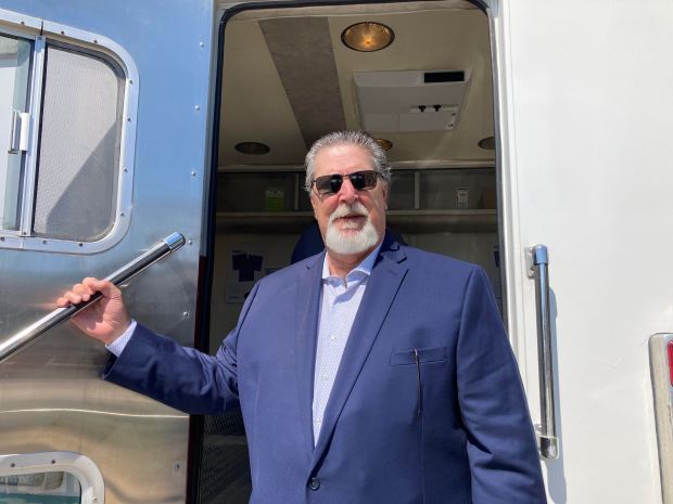 Ron Vlasaty, chief operating officer of Family Guidance Centers, on May 30, 2025, at a van designed to provide opioid overdose help in the Chicago south suburbs. (Mike Nolan / Daily Southtown)