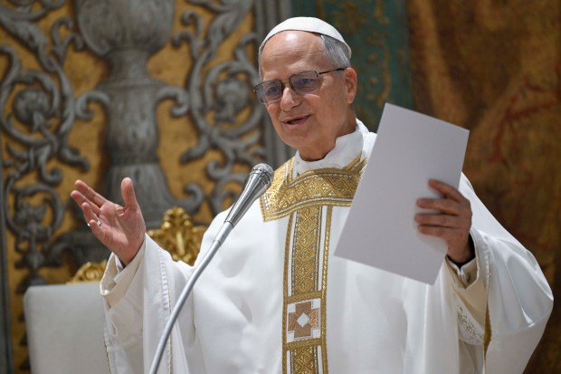 Newly elected Pope Leo XIV concelebrates Mass with the College of Cardinals inside the Sistine Chapel at the Vatican the day after his election as 267th pontiff of the Roman Catholic Church, May 9, 2025. (Vatican Media)