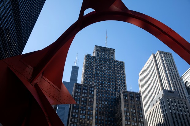 The Clark Adams Building as seen from Federal Plaza on Oct. 9, 2019, in Chicago's Loop. (Erin Hooley/Chicago Tribune)