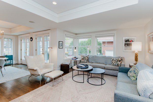 This five-bedroom, four-and-a-half bath home in Evanston recently went on the market for close to $2.5 million. (Joerg Metzner Photography)