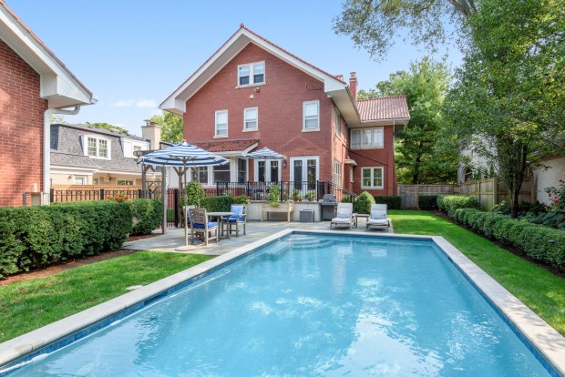 This five-bedroom, four-and-a-half bath home in Evanston recently went on the market for close to $2.5 million. (Joerg Metzner Photography)