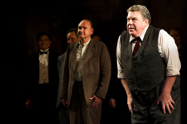 George Wendt bows during the curtain call for the Broadway opening of "Breakfast at Tiffany's" on March 20, 2013 in New York. (Charles Sykes/Invision/AP)