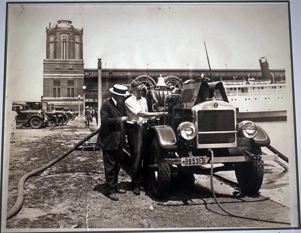 The Old Number One Preservation Committee's records show the firetruck getting tested before the village of Mundelein's fire department could use it in 1925.(Courtesy of the Old Number One Preservation Committee)