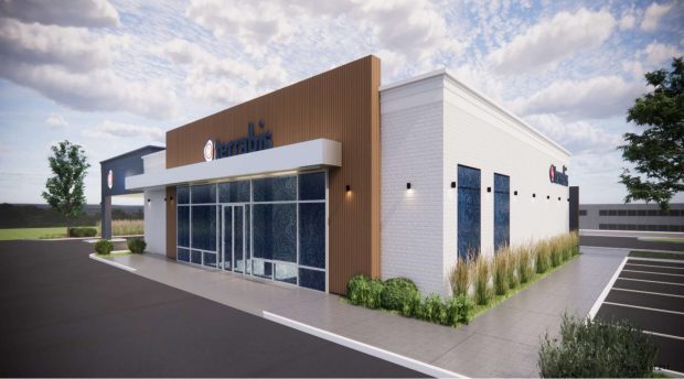 A rendering of the proposed Terrabis cannabis shop in Mundelein. The proposal reflects the drastic change in perception of cannabis and the industry at large. (Image courtesy of Village of Mundelein)