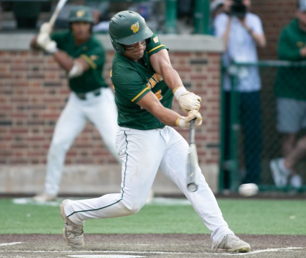 Waubonsie Valley #29 Hiroshy Wong during the Boys High School Baseball Class 4A Illinois Wesleyan Supersectional Jack Horenberger Field - 300 E Kelsey St, Bloomington, IL . June 09, 2025 (Daryl Wilson/for the Naperville Sun)