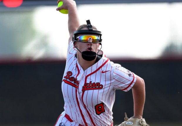 Barrington's Katie Taraschewsky pitches against Oswego