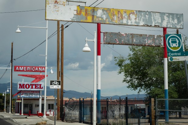 Central Avenue, aka Route 66, in Albuquerque, New Mexico, on June 10, 2025. (E. Jason Wambsgans/Chicago Tribune)
