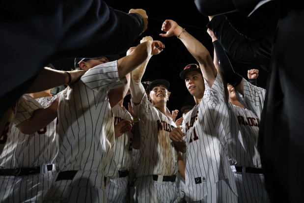 Libertyville's Chase Lockwood and teammates celebrate