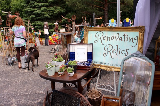 The 15th Reclaimed Artisans Vintage Outdoor Market on Saturday featured 50 dealers and highlighted a diverse collection of refinished and repurposed furniture, vintage and antique home décor, knitted items, clothing, jewelry, food products, flowers, metal art, and more. (Gina Grillo/ for the Pioneer Press)
