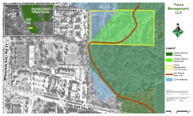 A map of the Half Day Forest Preserve addition, approved during last weeks Lake County Forest Preserves board meeting. (Image courtesy of Lake County Forest Preserves)